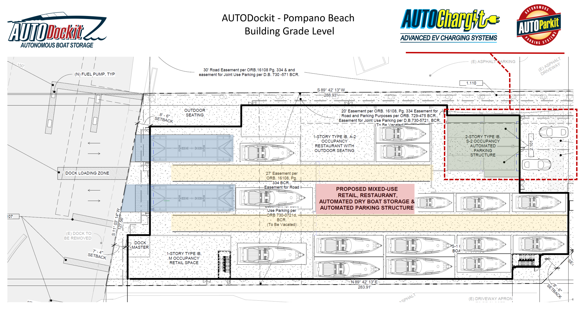 Proposed Taha Maina AUTODockit Plan View integrated with AUTOParkit and AUTOChargit Automated